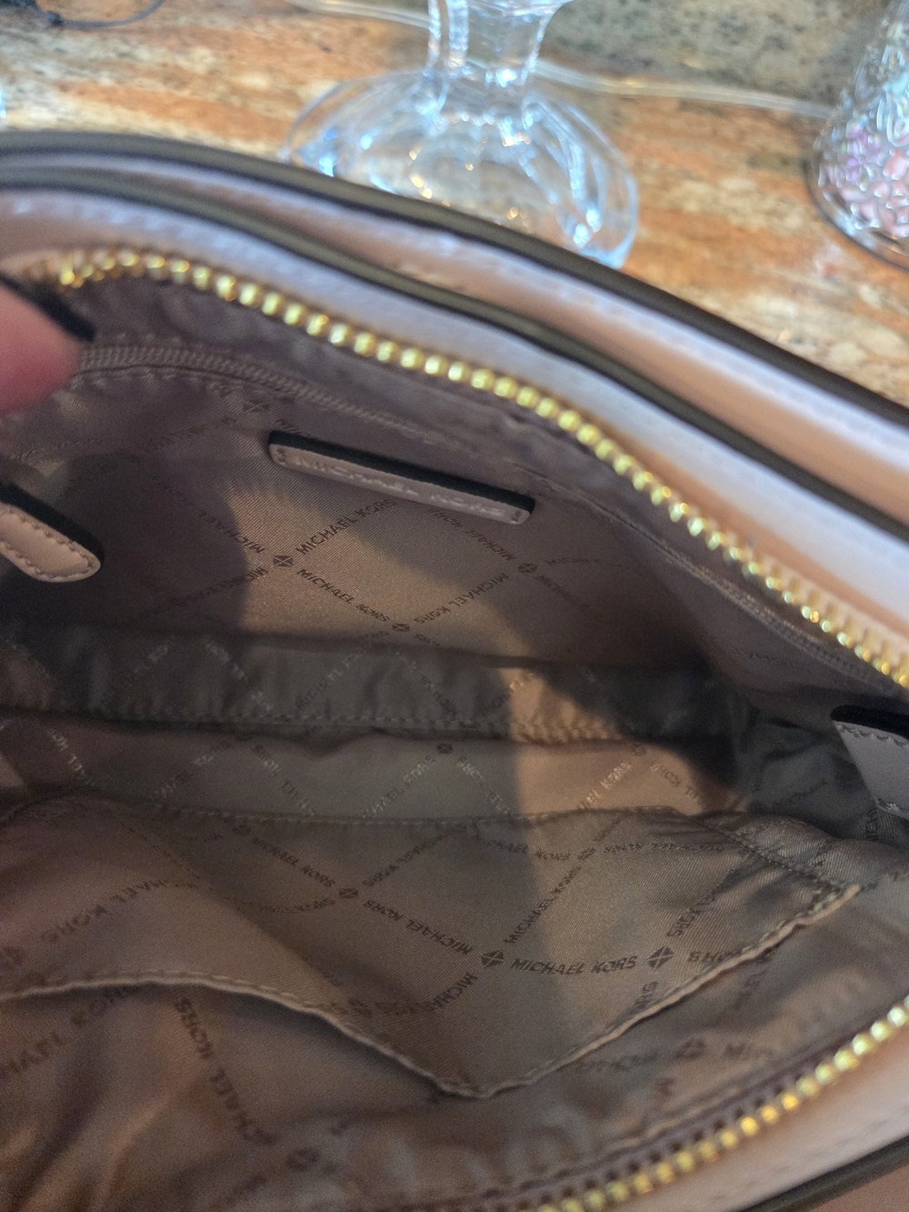 Michael Kors Signature Crossbody Bag in Cream And Beige - Picture 4 of 10